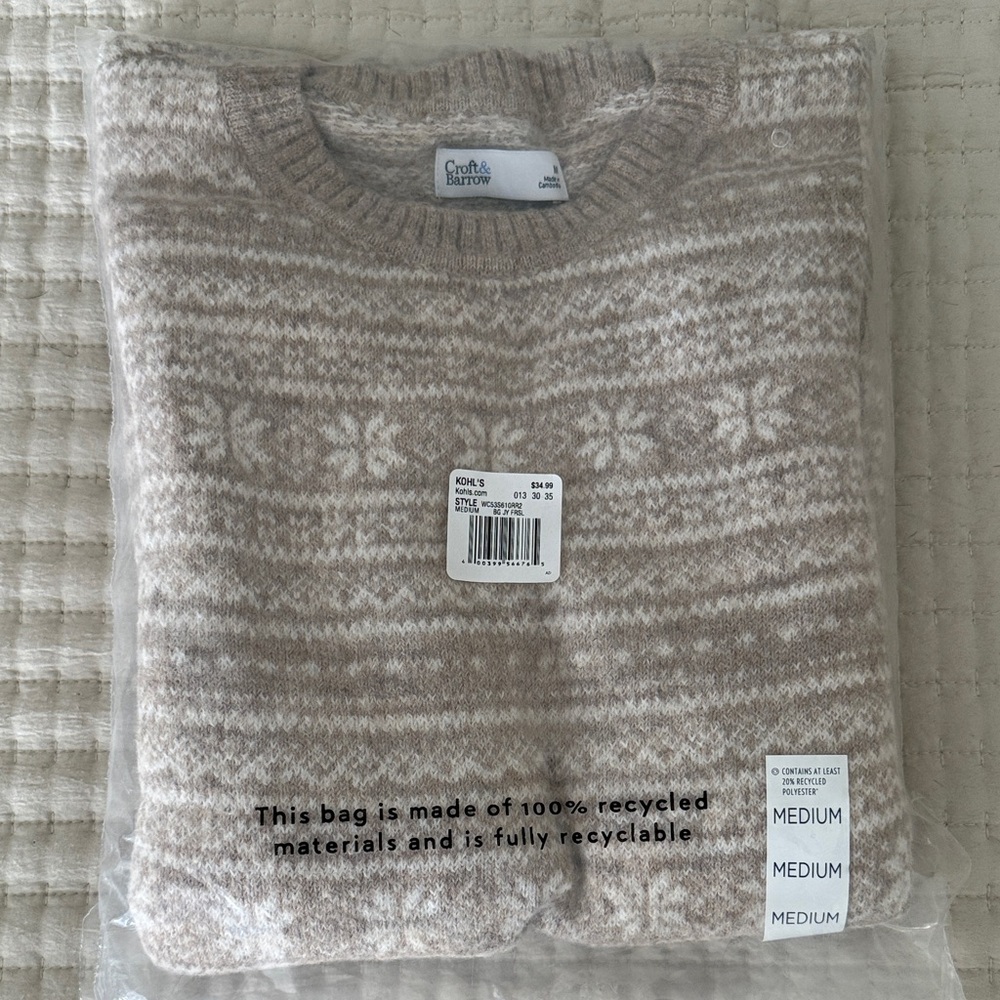 croft & barrow women’s Tan Sweater